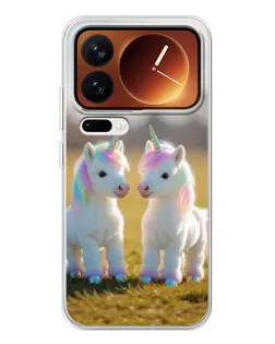Чехол для Xiaomi 17 Pro с картинкой «Пара единорогов»