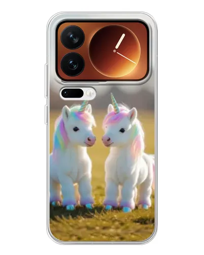 Чехол для Xiaomi 17 Pro с картинкой «Пара единорогов»