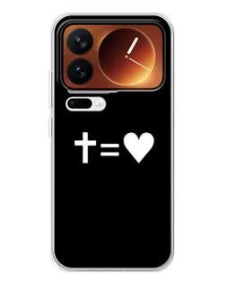 Чехол для Xiaomi 17 Pro с картинкой «Крест и Сердце»