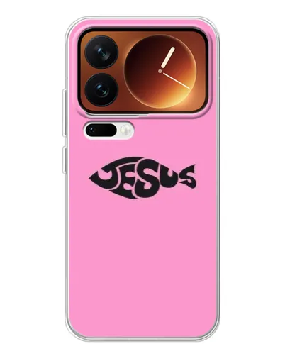 Чехол для Xiaomi 17 Pro с картинкой «Розовый символ Jesus» Чехол для Xiaomi 17 Pro с картинкой «Розовый символ Jesus»