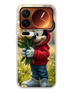 Чехол для Xiaomi 17 Pro с картинкой «Микки с тюльпанами»