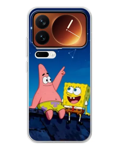 Чехол для Xiaomi 17 Pro с картинкой «Губка Боб и Патрик ночью» Чехол для Xiaomi 17 Pro с картинкой «Губка Боб и Патрик ночью»