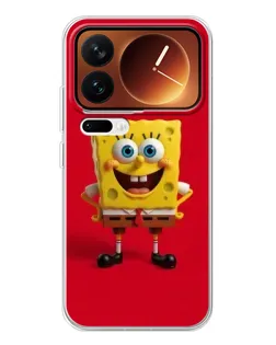 Чехол для Xiaomi 17 Pro с картинкой «Спанч Боб на красном»