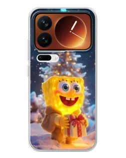 Чехол для Xiaomi 17 Pro с картинкой «Рождественский Спанч Боб»