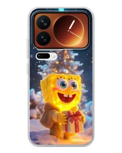 Чехол для Xiaomi 17 Pro с картинкой «Рождественский Спанч Боб» Чехол для Xiaomi 17 Pro с картинкой «Рождественский Спанч Боб»