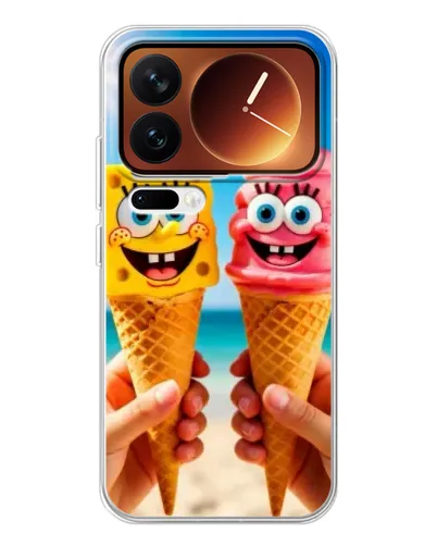 Чехол для Xiaomi 17 Pro с картинкой «Спанч Боб мороженое» Чехол для Xiaomi 17 Pro с картинкой «Спанч Боб мороженое»