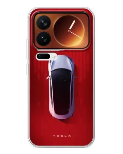 Чехол для Xiaomi 17 Pro с картинкой «Tesla Top View»
