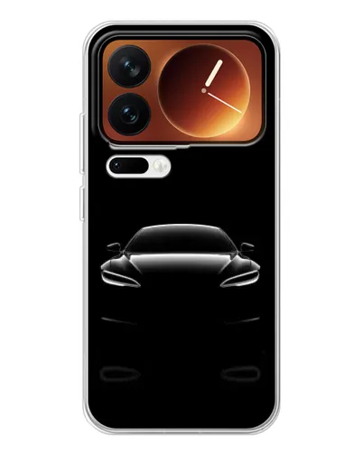 Чехол для Xiaomi 17 Pro с картинкой «Силуэт Tesla Night»