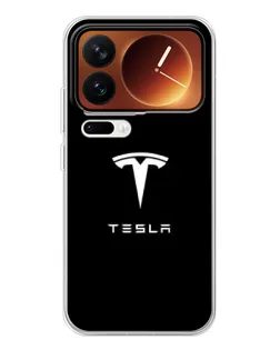 Чехол для Xiaomi 17 Pro с картинкой «Tesla White Logo»