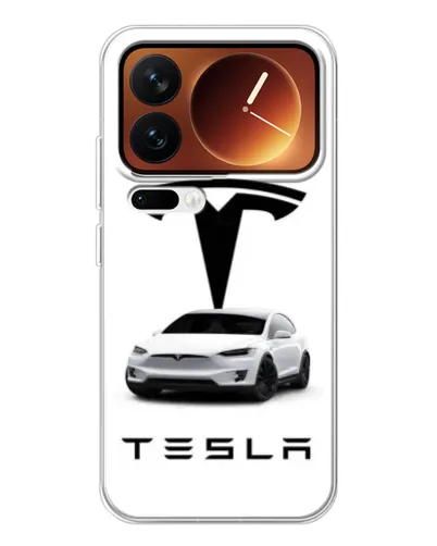 Чехол для Xiaomi 17 Pro с картинкой «Tesla White Style»