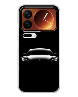Чехол для Xiaomi 17 Pro с картинкой «Фары Tesla Night»