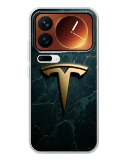 Чехол для Xiaomi 17 Pro с картинкой «Мраморная Tesla Gold»