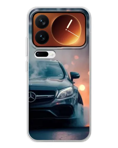 Чехол для Xiaomi 17 Pro с картинкой «Mercedes — ночной город»