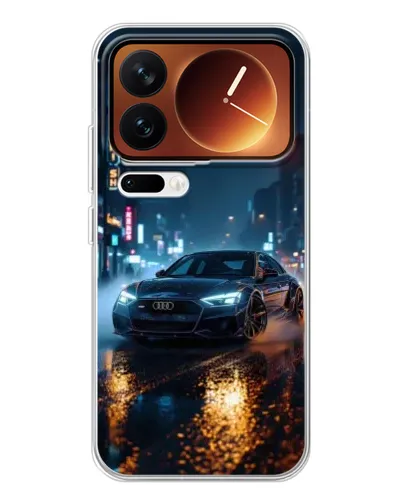 Чехол для Xiaomi 17 Pro с картинкой «Ночной город и Audi»