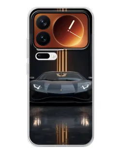 Чехол для Xiaomi 17 Pro с картинкой «Lamborghini золотые линии»