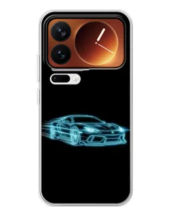 Чехол для Xiaomi 17 Pro с картинкой «Неоновый контур Lamborghini»