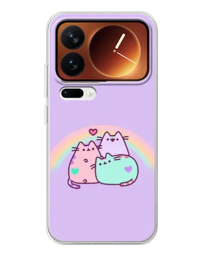Чехол для Xiaomi 17 Pro с картинкой «Радужные Пушины»