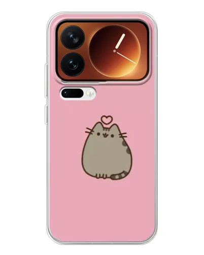 Чехол для Xiaomi 17 Pro с картинкой «Pusheen сердце»