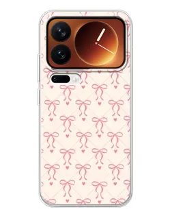 Чехол для Xiaomi 17 Pro с картинкой «Розовые бантики Coquette»