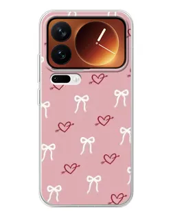 Чехол для Xiaomi 17 Pro с картинкой «Сердца и банты»