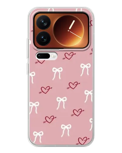 Чехол для Xiaomi 17 Pro с картинкой «Сердца и банты»