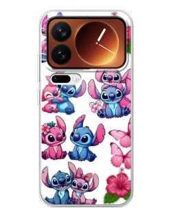 Чехол для Xiaomi 17 Pro с картинкой «Стикеры Stitch и Angel»