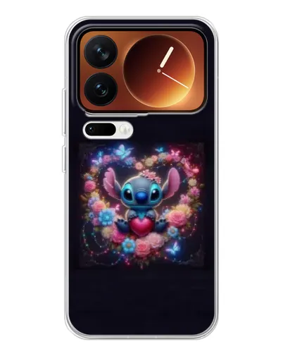 Чехол для Xiaomi 17 Pro с картинкой «Stitch в цветах»