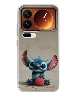 Чехол для Xiaomi 17 Pro с картинкой «Стич на коричневом фоне»