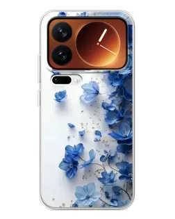 Чохол для Xiaomi 17 Pro з картинкою «Блакитний квітковий каскад»