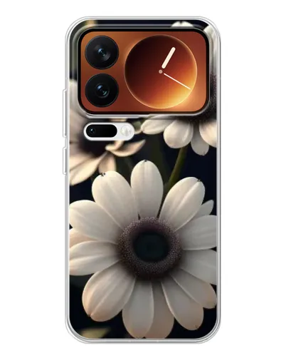 Чохол для Xiaomi 17 Pro з картинкою «Білі маргаритки макро»