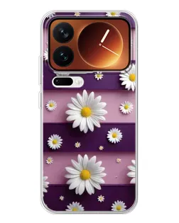 Чохол для Xiaomi 17 Pro з картинкою «Ромашки на фіолетовому»