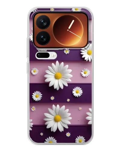 Чохол для Xiaomi 17 Pro з картинкою «Ромашки на фіолетовому»