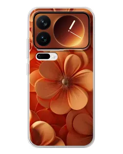 Чохол для Xiaomi 17 Pro з картинкою «Помаранчева макро квітка»
