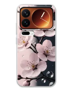 Чохол для Xiaomi 17 Pro з картинкою «Ніжня сакура та краплі»