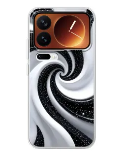 Чехол для Xiaomi 17 Pro с картинкой «Черно-белая спираль»