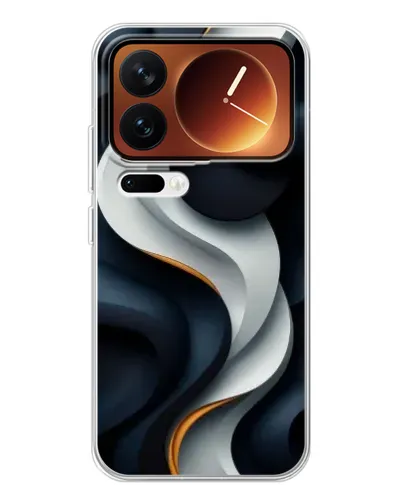 Чехол для Xiaomi 17 Pro с картинкой «Объемные черно-белые ленты» Чехол для Xiaomi 17 Pro с картинкой «Объемные черно-белые ленты»
