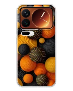 Чехол для Xiaomi 17 Pro с картинкой «Объемные оранжевые сферы»