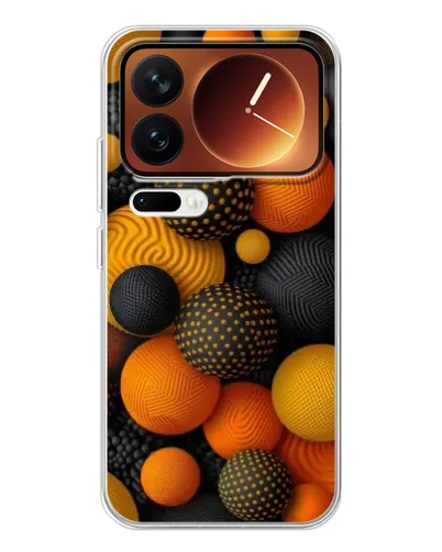 Чехол для Xiaomi 17 Pro с картинкой «Объемные оранжевые сферы» Чехол для Xiaomi 17 Pro с картинкой «Объемные оранжевые сферы»