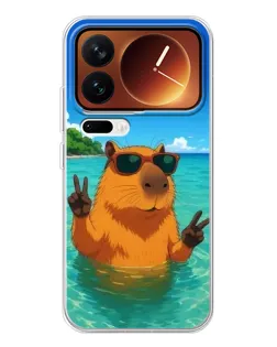 Чехол для Xiaomi 17 Pro с картинкой «Морская капибара»