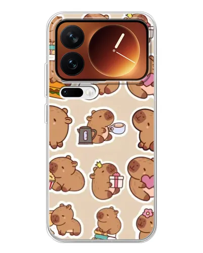 Чехол для Xiaomi 17 Pro с картинкой «Капибары паттерн»
