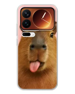 Чехол для Xiaomi 17 Pro с картинкой «Капибара с языком»