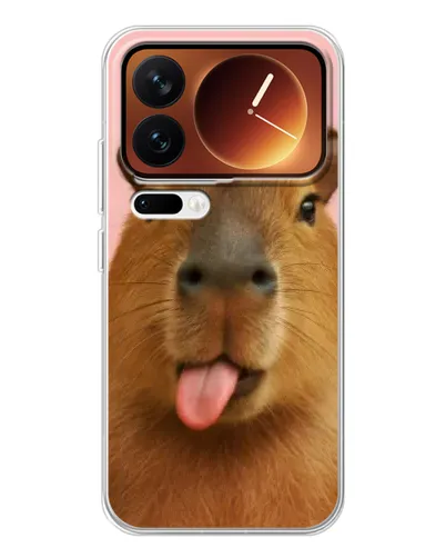 Чехол для Xiaomi 17 Pro с картинкой «Капибара с языком»