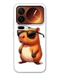 Чехол для Xiaomi 17 Pro с картинкой «Капибара в очках»
