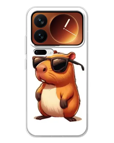 Чехол для Xiaomi 17 Pro с картинкой «Капибара в очках»