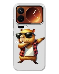 Чехол для Xiaomi 17 Pro с картинкой «Капибара рэпер даб»