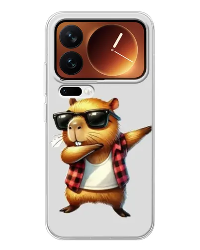Чехол для Xiaomi 17 Pro с картинкой «Капибара рэпер даб»