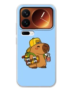 Чехол для Xiaomi 17 Pro с картинкой «Капибара на скейте»
