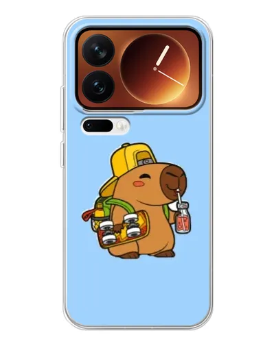 Чехол для Xiaomi 17 Pro с картинкой «Капибара на скейте»
