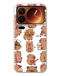 Чехол для Xiaomi 17 Pro с картинкой «Стикерпак с капибарами»