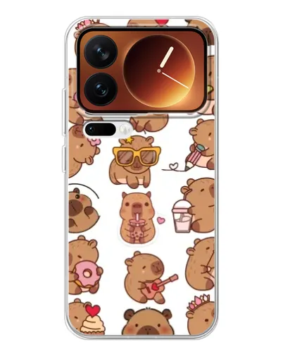 Чехол для Xiaomi 17 Pro с картинкой «Стикерпак с капибарами»